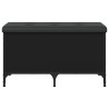 Banco de arrumação 82x42x45 cm derivados de madeira preto 4