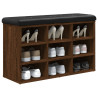 Banco zapatero madera de ingeniería marrón roble 82x32x50 cm 4