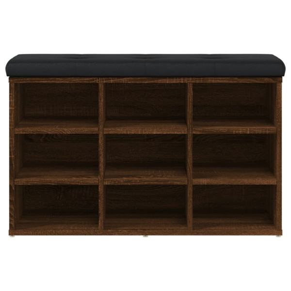 Banco zapatero madera de ingeniería marrón roble 82x32x50 cm M 5