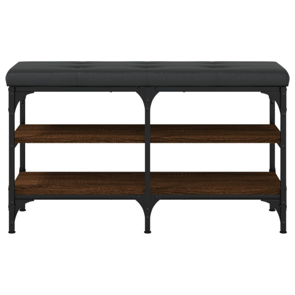 Banco zapatero madera de ingeniería marrón roble 82x32x47 cm M 5