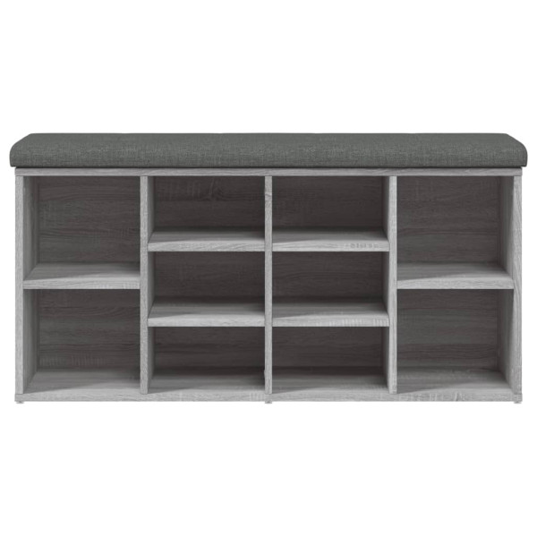 Banco zapatero madera de ingeniería gris Sonoma 102x32x50 cm M 5