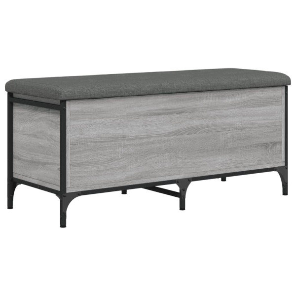 Banco con almacenaje madera ingeniería gris Sonoma 102x42x45 cm M 2