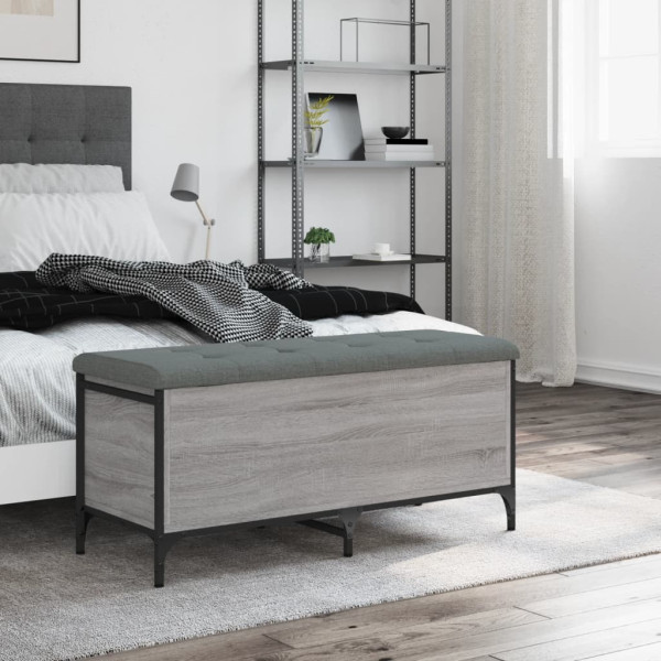 Banco con almacenaje madera ingeniería gris Sonoma 102x42x45 cm M 3
