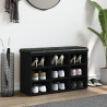 Banco zapatero madera de ingeniería negro 82x32x50 cm 3