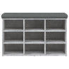 Banco zapatero madera de ingeniería gris hormigón 82x32x50 cm 5