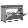 Banco zapatero con cajón abatible gris Sonoma 82x32x56 cm 4