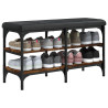 Banco zapatero madera de ingeniería roble ahumado 82x32x47 cm 4