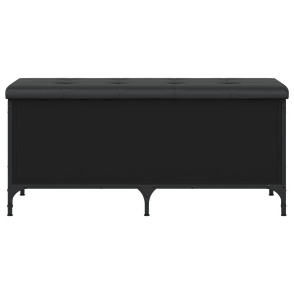 Banco con almacenaje madera de ingeniería negro 102x42x45 cm M 4