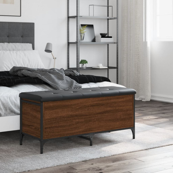 Banco arrumação 102x42x45cm derivados madeira carvalho castanho M 3