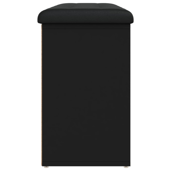 Banco zapatero madera de ingeniería negro 102x32x50 cm M 5