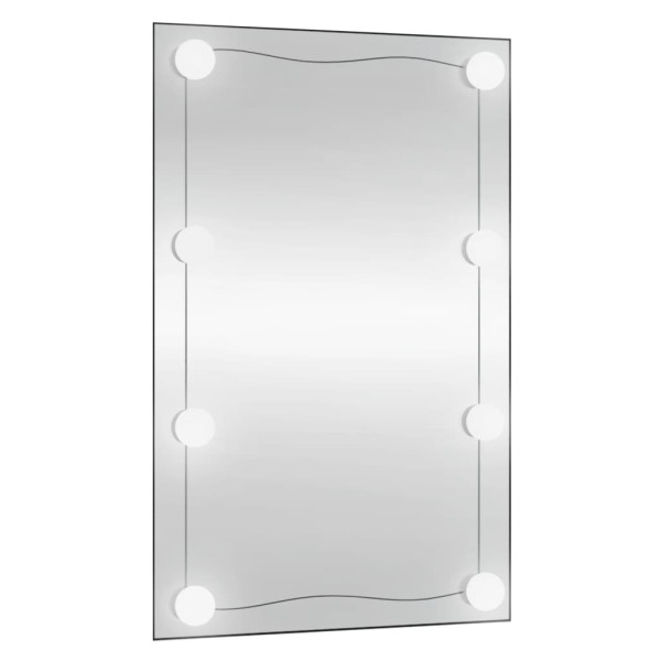 Espejo de pared rectangular con luces LED vidrio 40x60 cm M 4