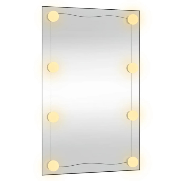 Espejo de pared rectangular con luces LED vidrio 40x60 cm M 2