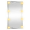 Espejo de pared rectangular con luces LED vidrio 40x60 cm 2