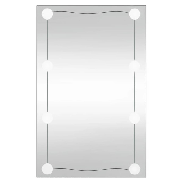 Espejo de pared rectangular con luces LED vidrio 40x60 cm D