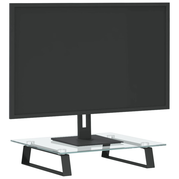 Soporte de monitor vidrio templado y metal negro 40x35x8 cm M 3