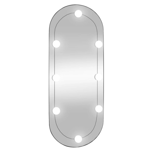 Espelho de parede oval com luzes LED 30x70 cm vidro M 2