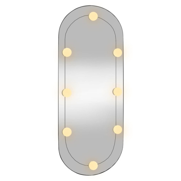 Espejo de pared ovalado con luces LED vidrio 30x70 cm M 4