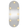 Espelho de parede oval com luzes LED 30x70 cm vidro 4