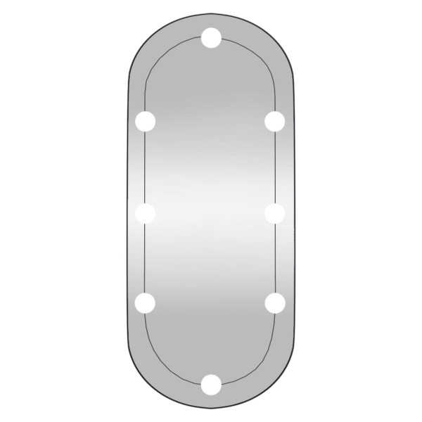 Espelho de parede oval com luzes LED 30x70 cm vidro M 5