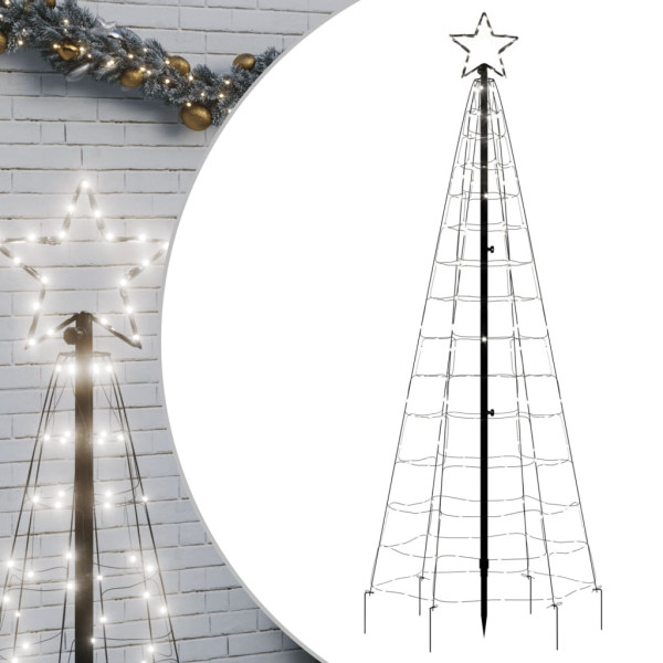 Árvore de Natal LED com Spikes 220 LEDs Branco Frio 180 cm M 2