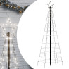 Árbol de Navidad cono con estacas 220 LEDs blanco frío 180 cm 2
