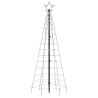 Árbol de Navidad cono con estacas 220 LEDs blanco frío 180 cm 4