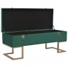 Banco com compartimento de arrumação 105 cm veludo verde 2