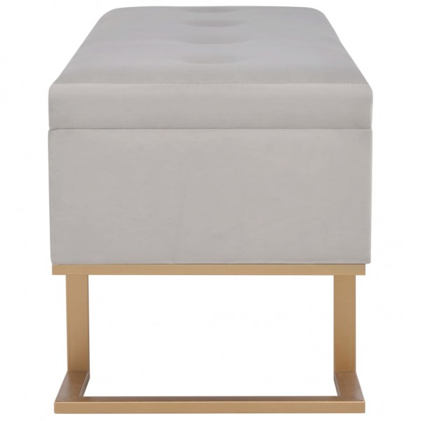 Banco con compartimento 105 cm gris de terciopelo M 4