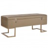 Banco con compartimento 105 cm beige de terciopelo 1