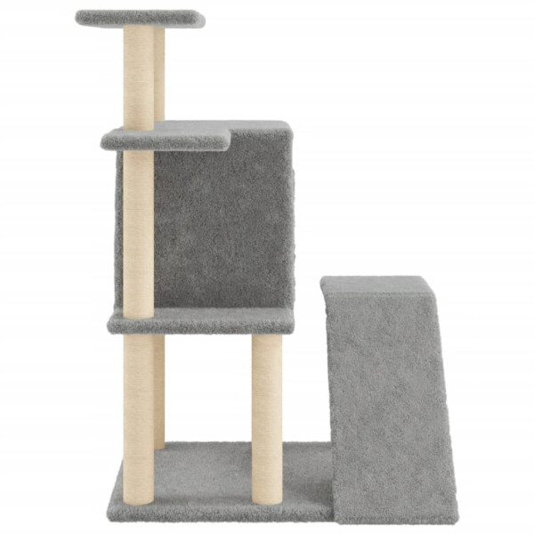 Rascador para gatos con postes de sisal gris claro 97 cm M 5