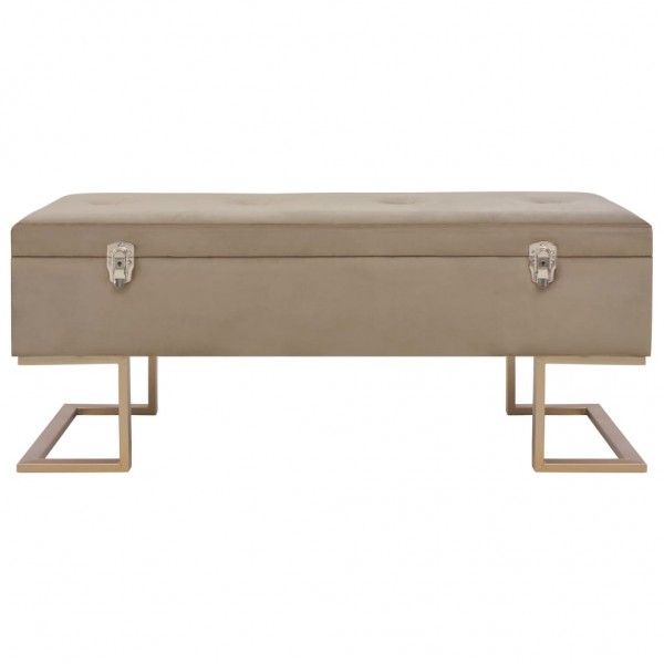 Banco con compartimento 105 cm beige de terciopelo M 3
