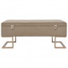 Banco con compartimento 105 cm beige de terciopelo 3