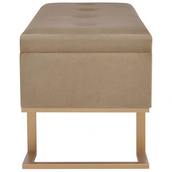 Banco con compartimento 105 cm beige de terciopelo M 4