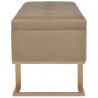 Banco con compartimento 105 cm beige de terciopelo 4