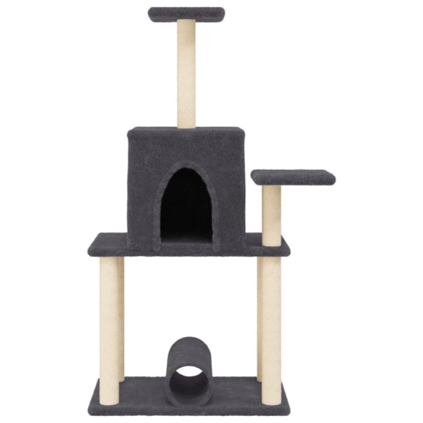Árvore p/ gatos c/ postes arranhadores sisal 122cm cinza-escuro M 4