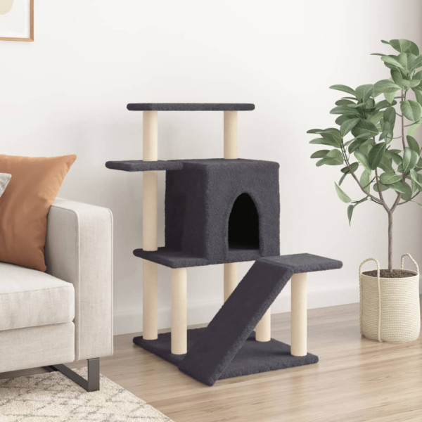 Árvore p/ gatos c/ postes arranhadores sisal 97 cm cinza-escuro M 3