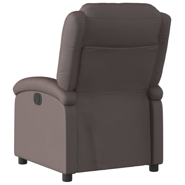 Sillón reclinable cuero auténtico marrón oscuro M 3