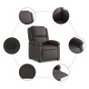 Sillón reclinable cuero auténtico marrón oscuro 5