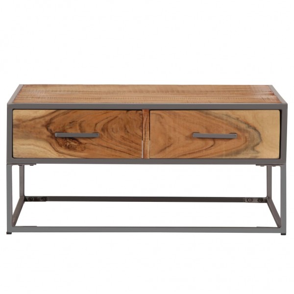 Mesa de centro de madera maciza de acacia 75x75x35 cm M 3