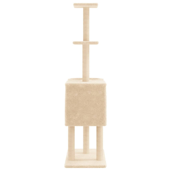 Árvore para gatos c/ postes arranhadores sisal 145 cm cor creme M 5