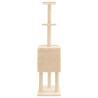 Árvore para gatos c/ postes arranhadores sisal 145 cm cor creme 5