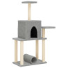 Árvore p/ gatos c/ postes arranhadores sisal 122 cm cinza-claro 2