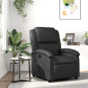 Sillón reclinable de cuero auténtico negro 1