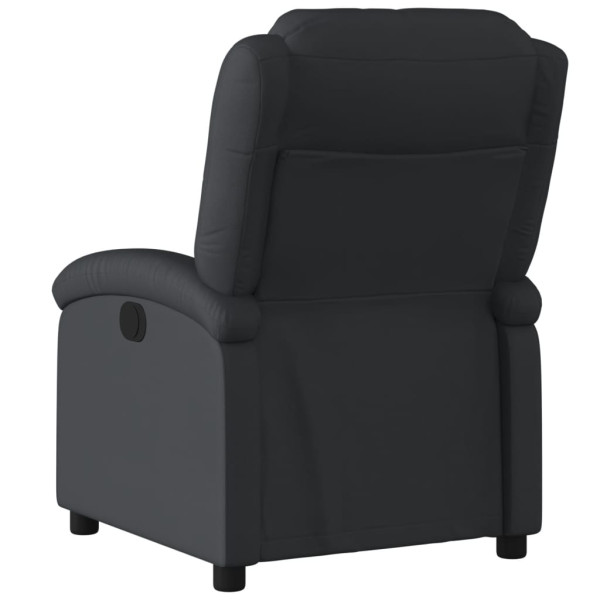 Sillón reclinable de cuero auténtico negro M 3