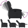 Sillón reclinable de cuero auténtico negro 4