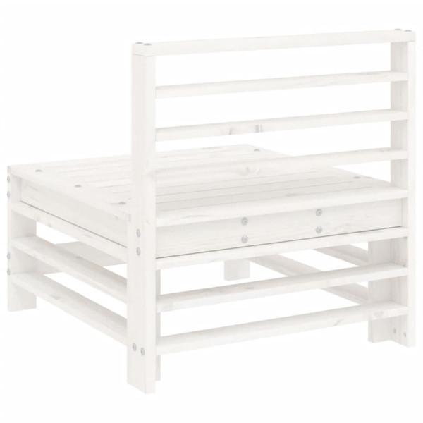 Sofá de centro para jardim madeira de pinho maciça branco M 5