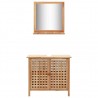 Mueble de lavabo con espejo de madera maciza de nogal 1