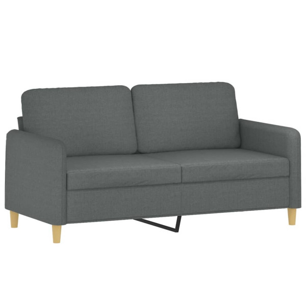 Sofá 2 lugares +almofadas decorativas 140cm tecido cinza-escuro M 4
