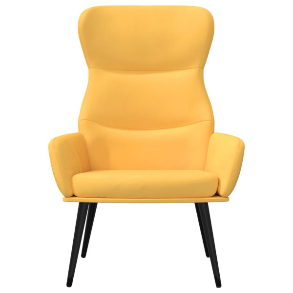 Sillón de relax de tela amarillo mostaza M 3