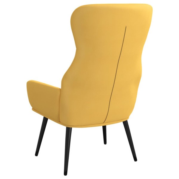 Sillón de relax de tela amarillo mostaza M 5